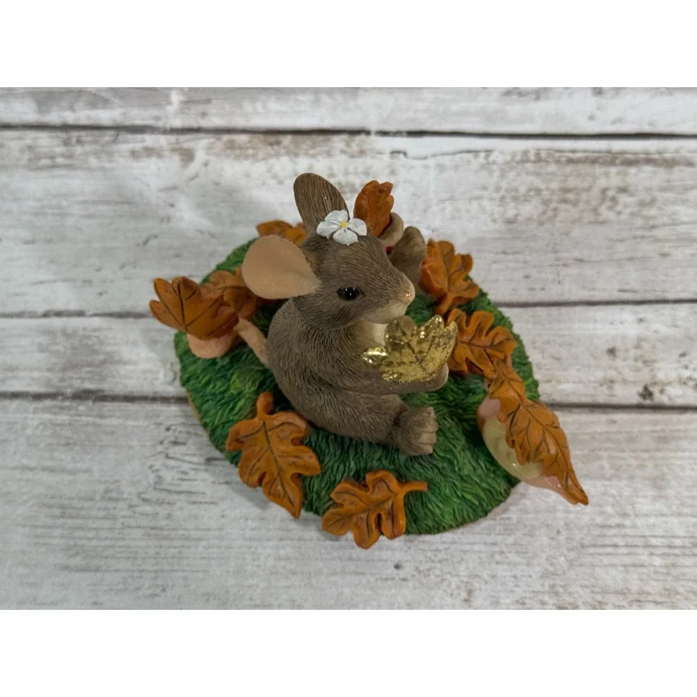 Charming Tails Maxine's Leaf Collection 1997 Club 98701‎ Mouse Fitz Floyd Boxed